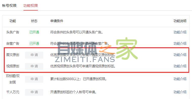头条号平台关于原创功能拆分的公告