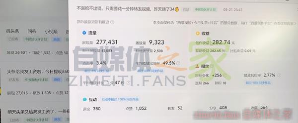 自媒体赚钱实用小技巧，9000播放量就赚了282-自媒体之家
