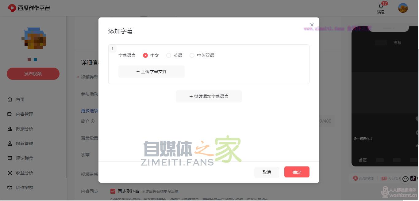 关于西瓜视频外挂字幕上线的公告