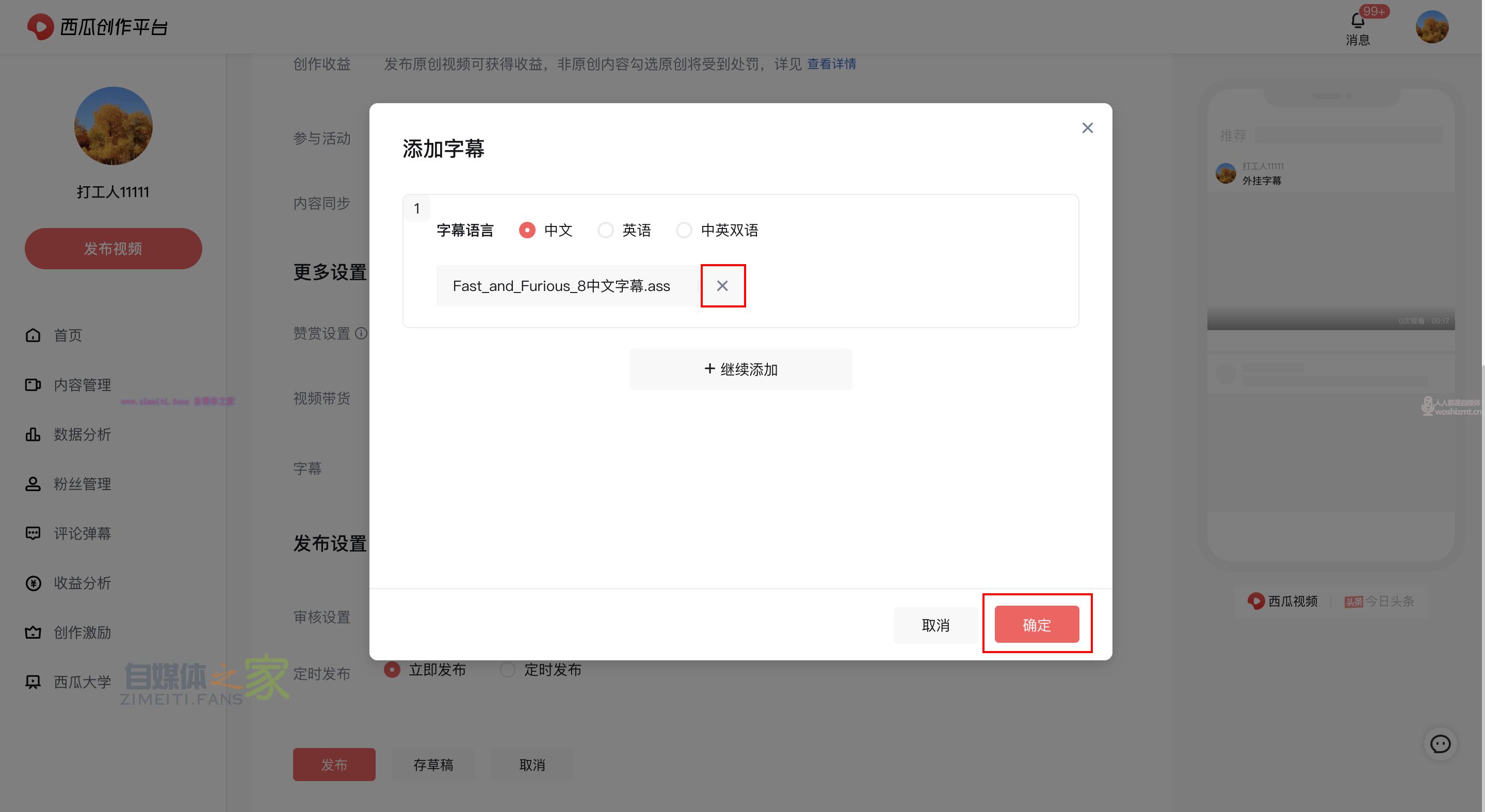 关于西瓜视频外挂字幕上线的公告