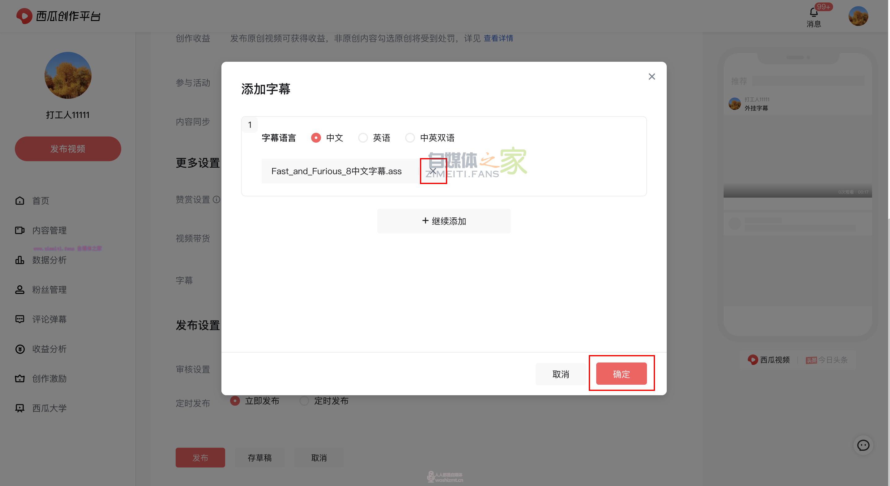 关于西瓜视频外挂字幕上线的公告